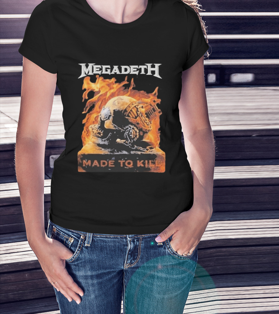 Megadeth Canada 2026 Tour Made To Kill Flaming Skull Explosion T-Shirt