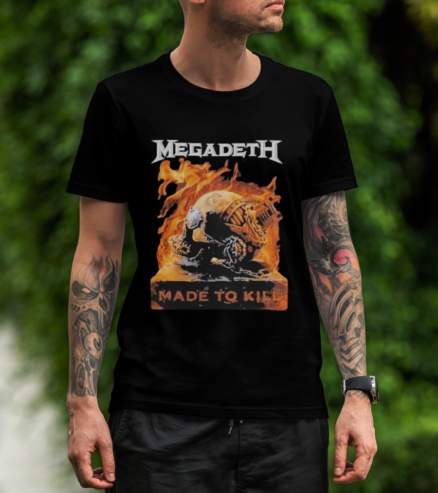 Megadeth Canada 2026 Tour Made To Kill Flaming Skull Explosion T-Shirt