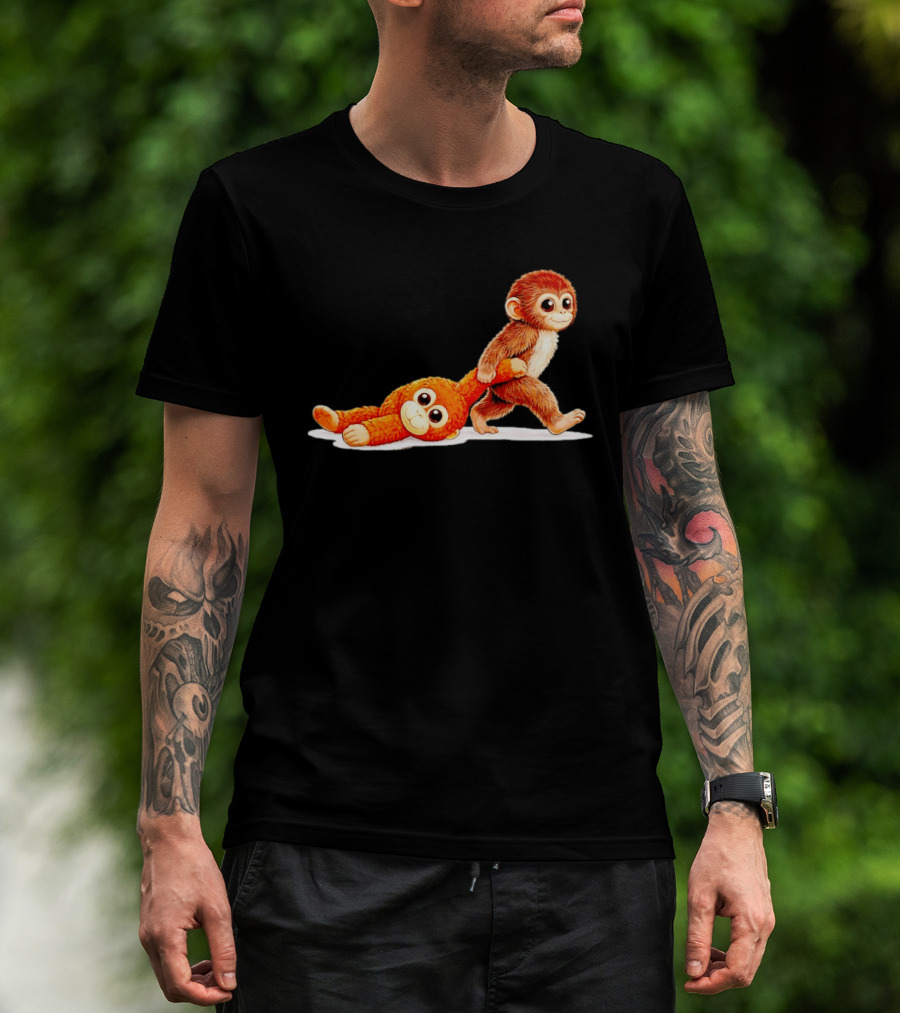 Monkey Punch Ultimately I Have To Be Brave Playful Cartoon T-Shirt