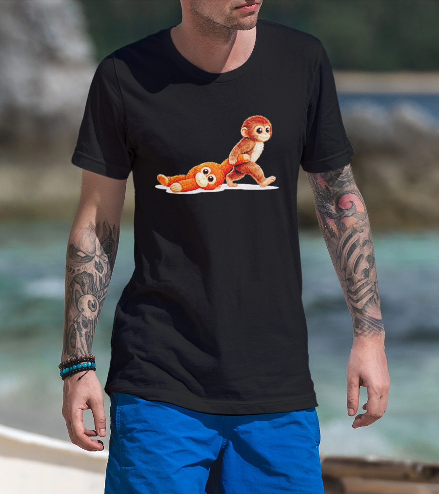 Monkey Punch Ultimately I Have To Be Brave Playful Cartoon T-Shirt