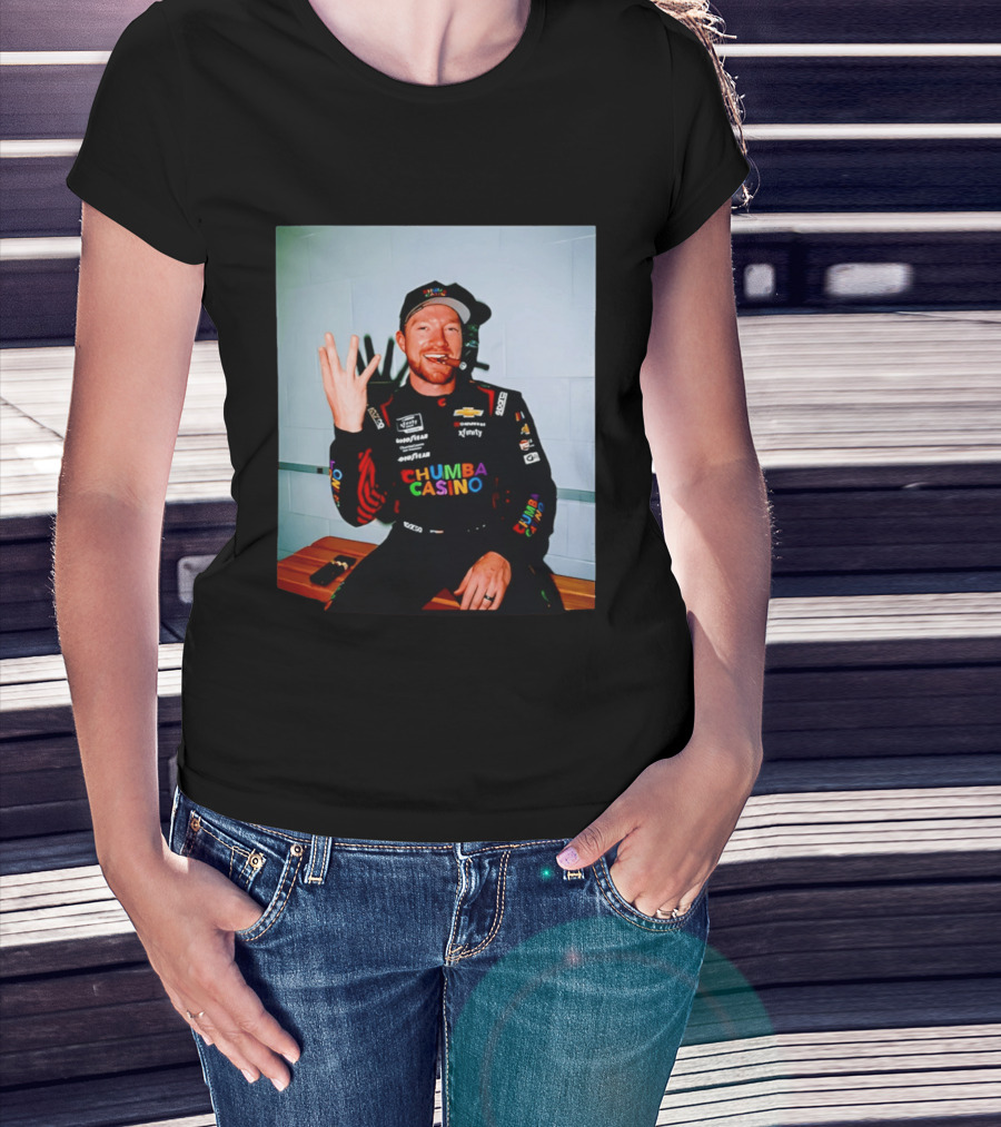 Tyler Reddick Three Peat Chumba Casino Racing Suit And Cigar Celebration T-Shirt