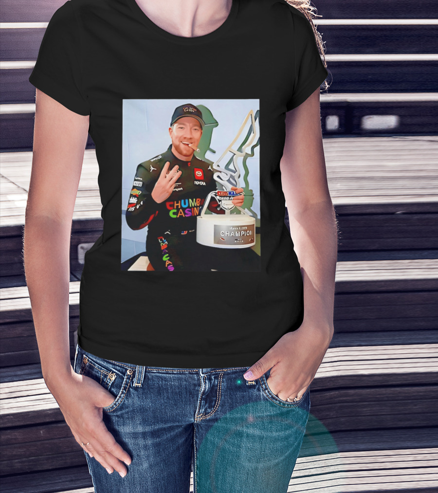 Tyler Reddick Three Peat Champion Cigar Chumba Casino Racing Suit T-Shirt