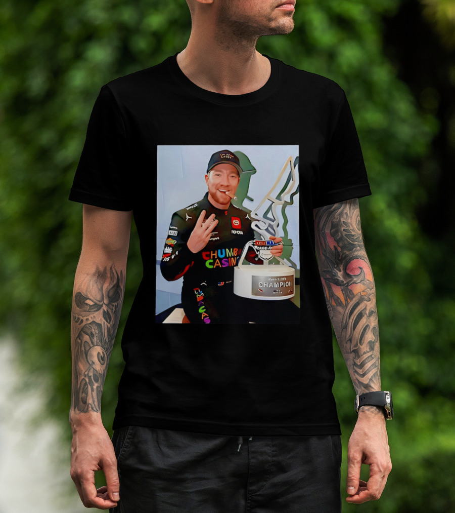 Tyler Reddick Three Peat Champion Cigar Chumba Casino Racing Suit T-Shirt