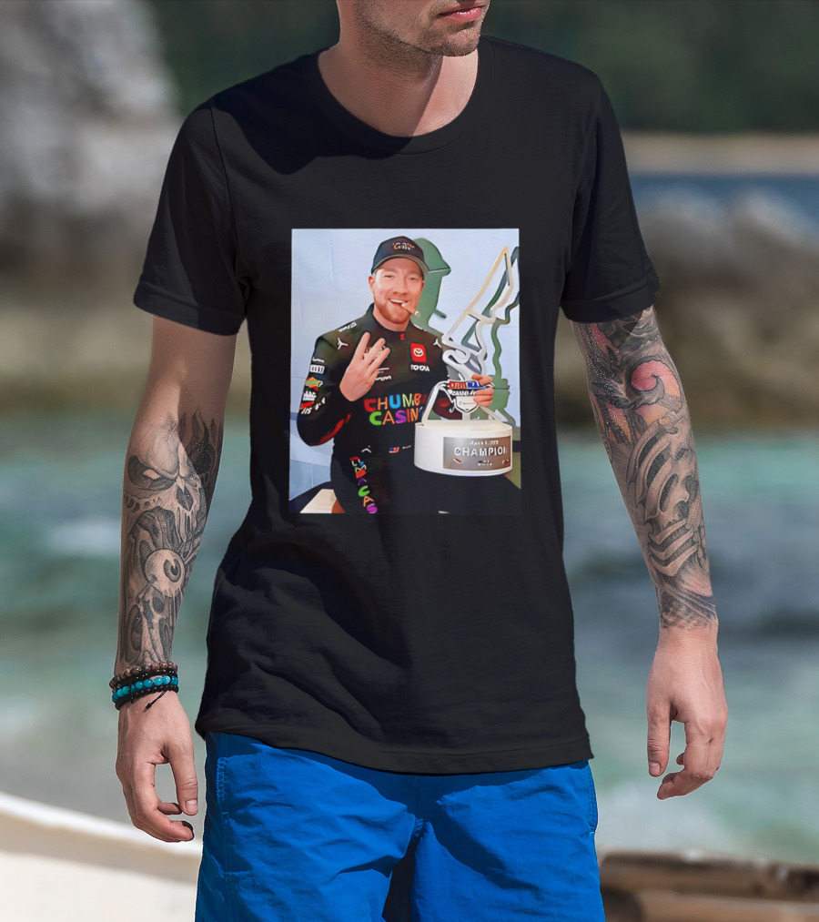 Tyler Reddick Three Peat Champion Cigar Chumba Casino Racing Suit T-Shirt