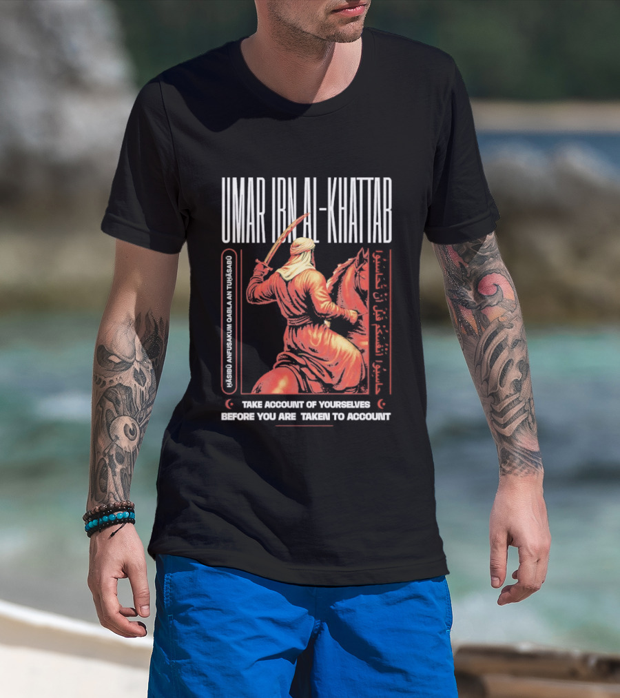 Umar Ibn Al Khattab Take Account Of Yourselves Before You Are Taken To Account Warrior Horseman T-Shirt