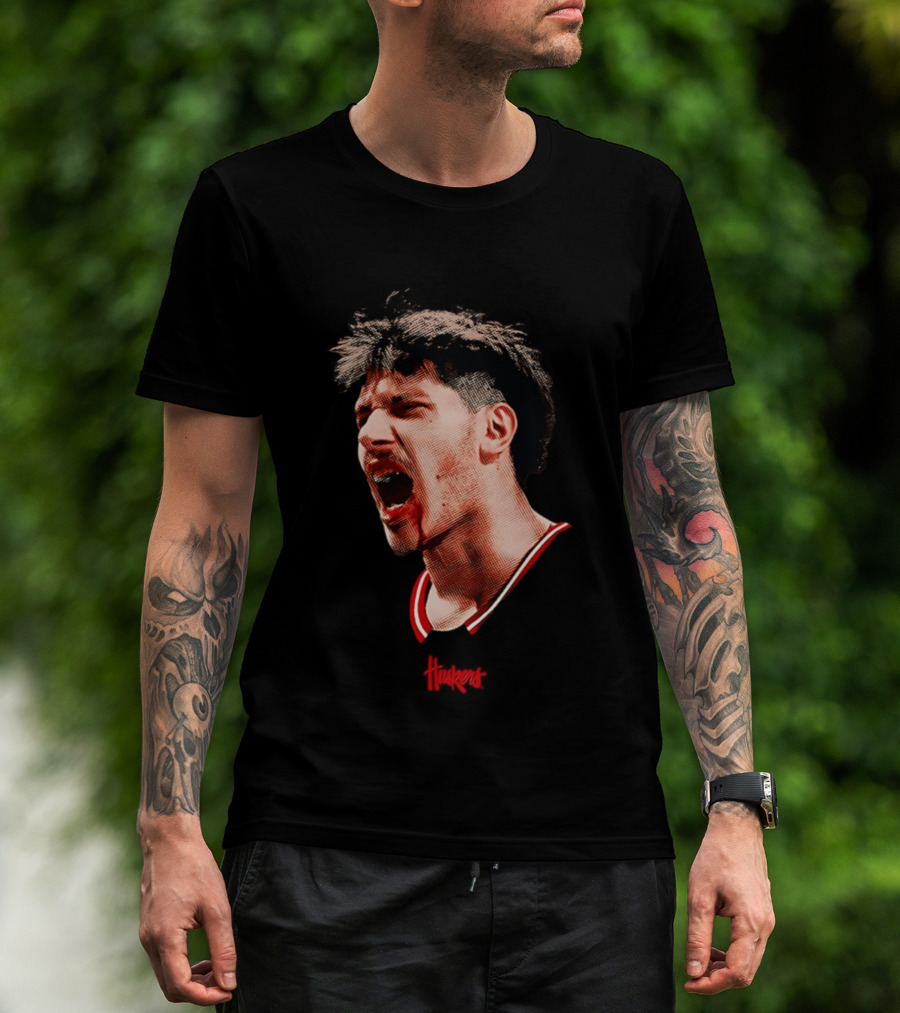 Berke Buyuktuncel Nebraska Cornhuskers Big Head Red Uniform T-Shirt