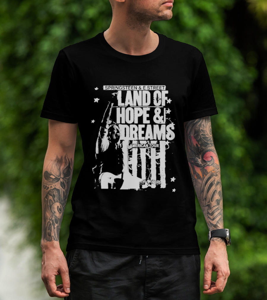 Bruce Springsteen Land Of Hope And Dreams American Tour 2026 Stars Guitarist T-Shirt