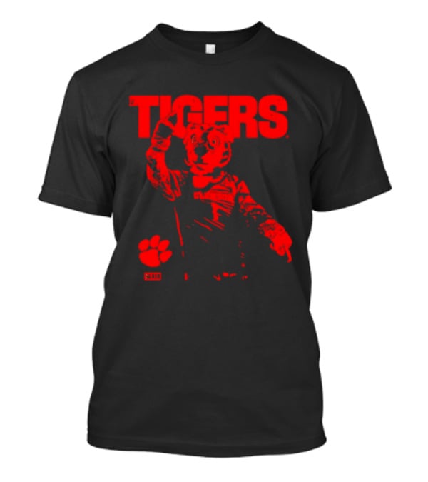 Clemson Tigers Mascot Slam Paw Print T-Shirt