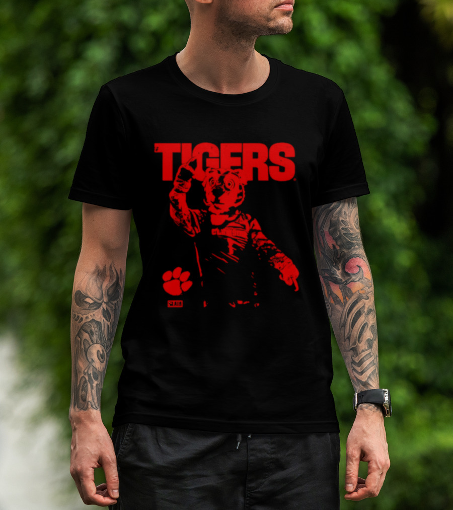 Clemson Tigers Mascot Slam Paw Print T-Shirt