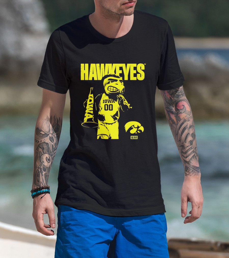 Iowa Hawkeyes Mode Slam Vintage Mascot Basketball 00 T-Shirt