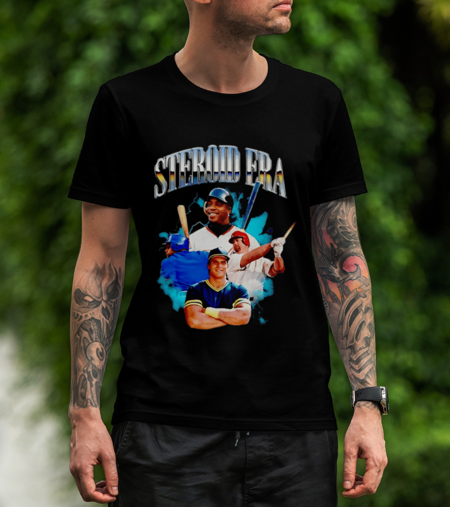 Barry Bonds Mark McGwire Jose Canseco Steroid Era Baseball Legends T-Shirt