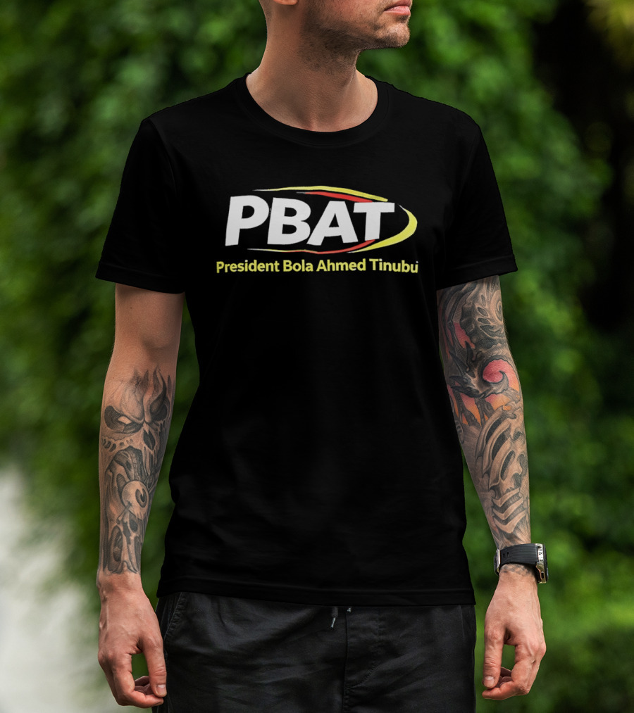 PBAT President Bola Ahmed Tinubu Red Yellow Swoosh T-Shirt