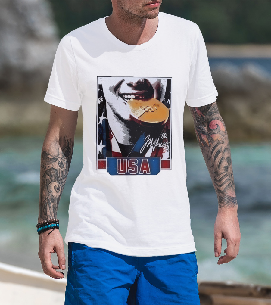 USA Gold Medal Hockey Jack Hughes Autograph 88 T-Shirt