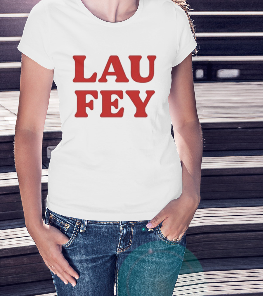 Laufey Music LAU FEY Text Bold Red Styling T-Shirt
