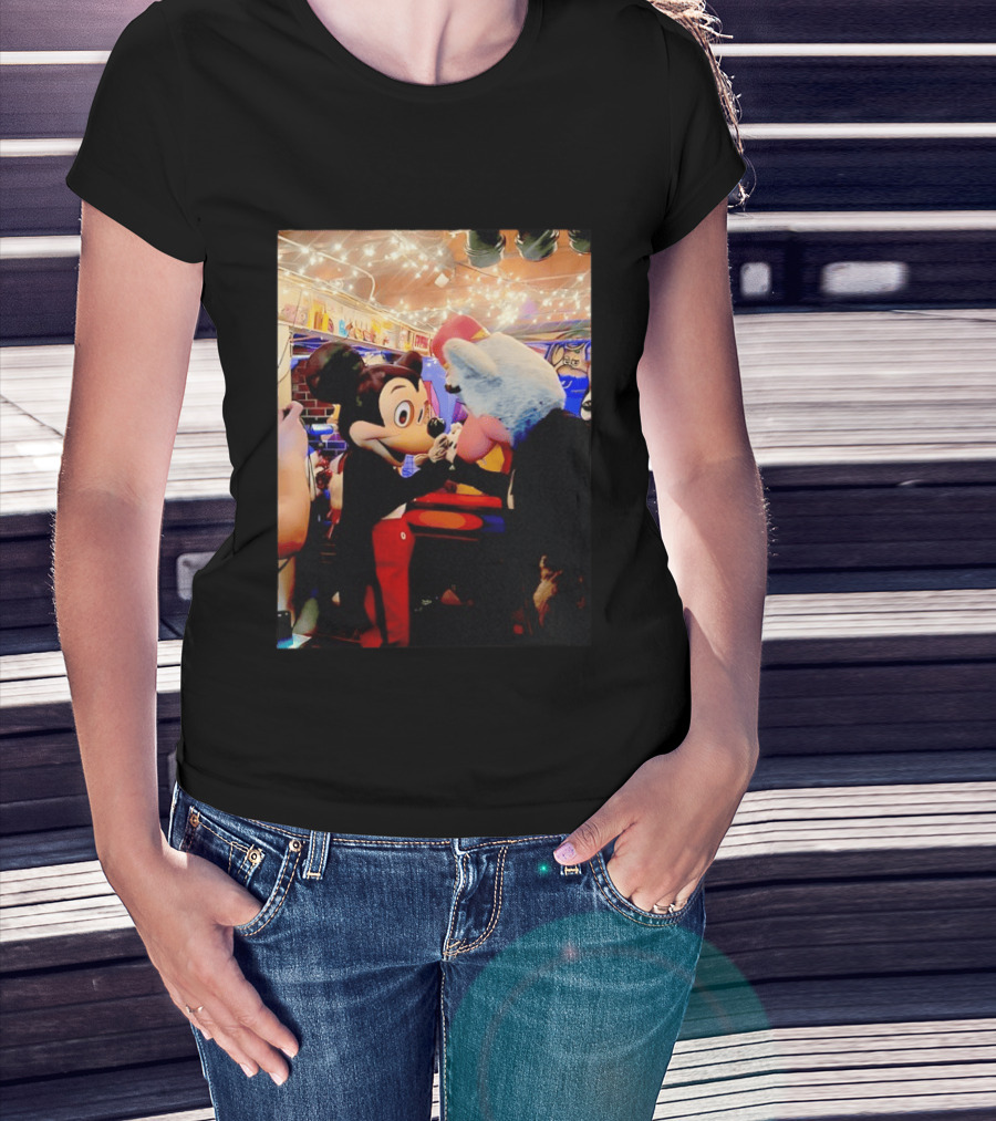 Mickey Mouse And Chuck E Cheese Iconic Meeting T-Shirt