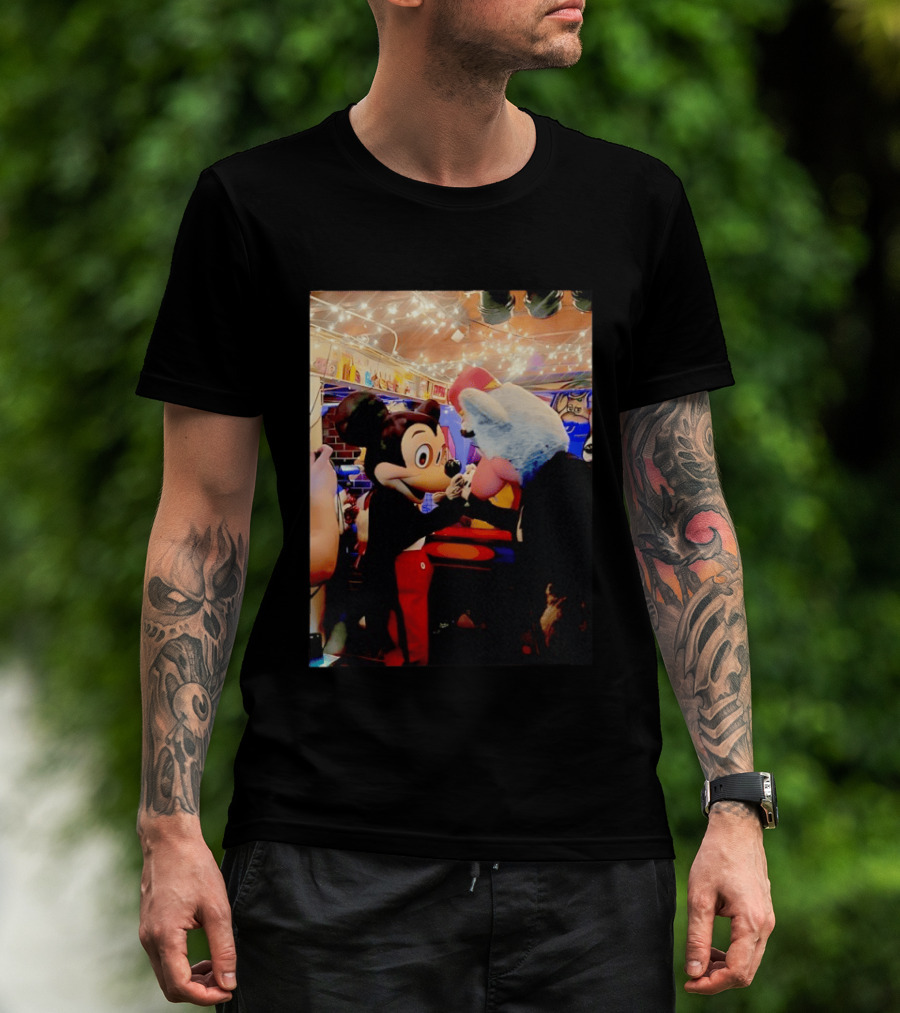 Mickey Mouse And Chuck E Cheese Iconic Meeting T-Shirt