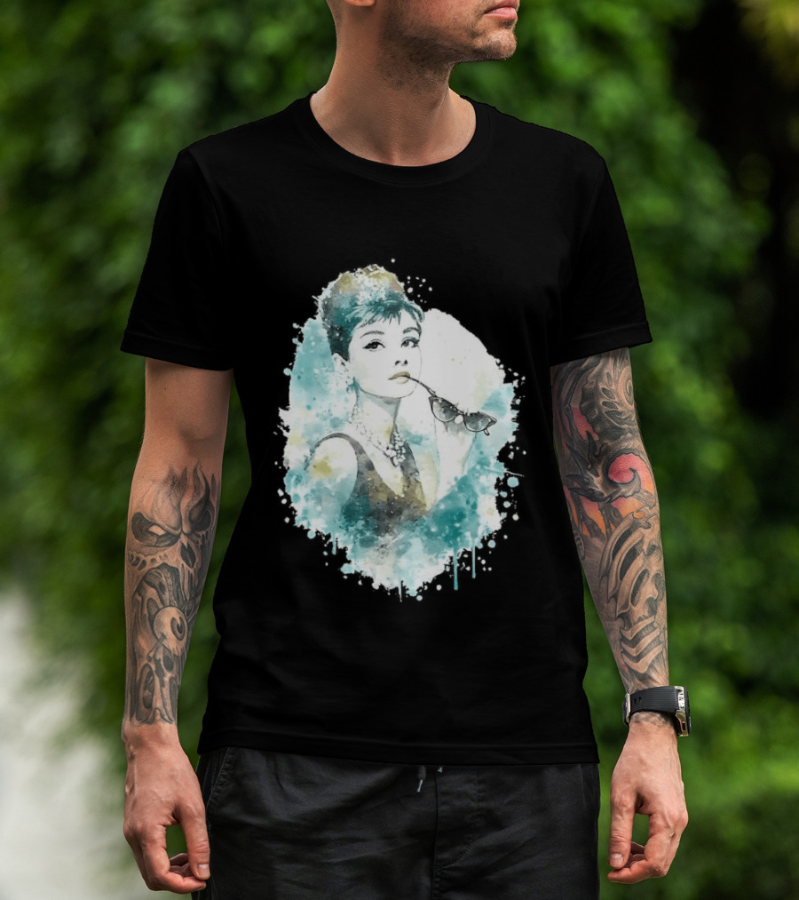 Mrs. Hepburn Watercolour Painting Aesthetic T-Shirt