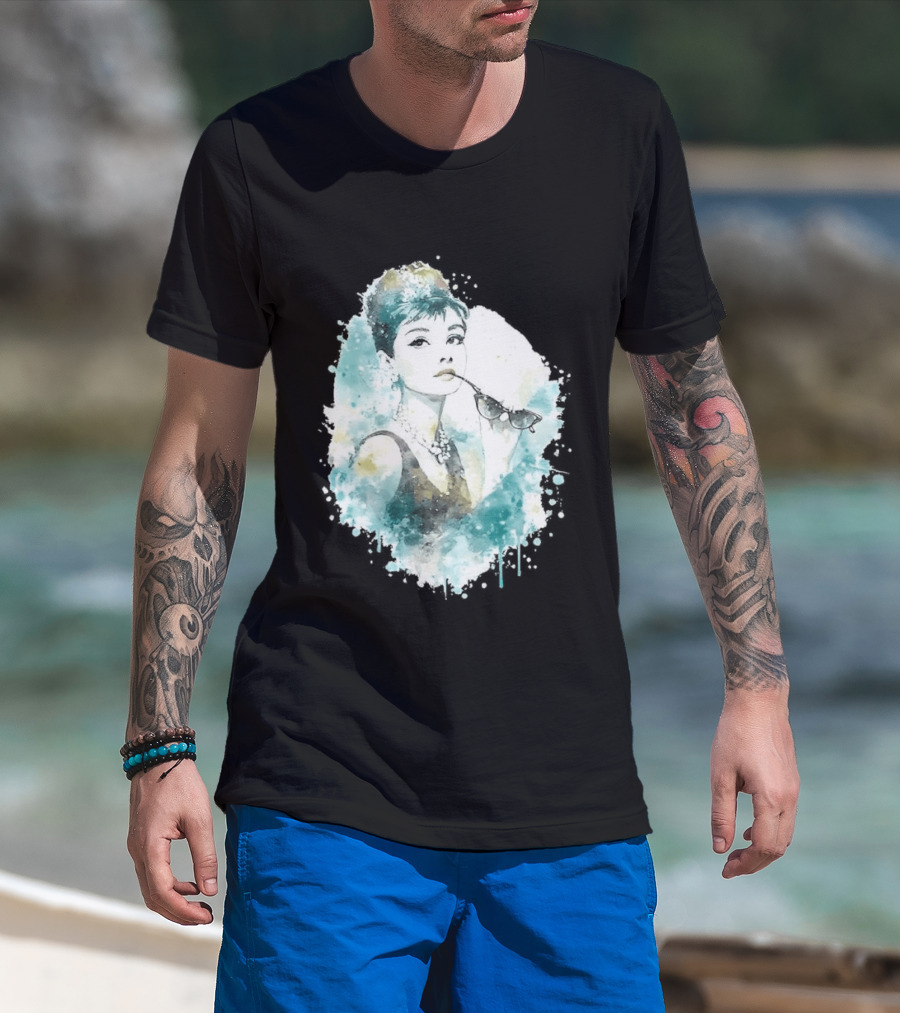 Mrs. Hepburn Watercolour Painting Aesthetic T-Shirt