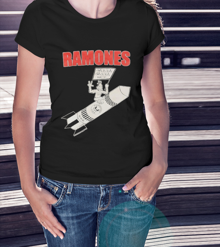 Ramones Gabba Gabba Hey USS Rocket Punk T-Shirt