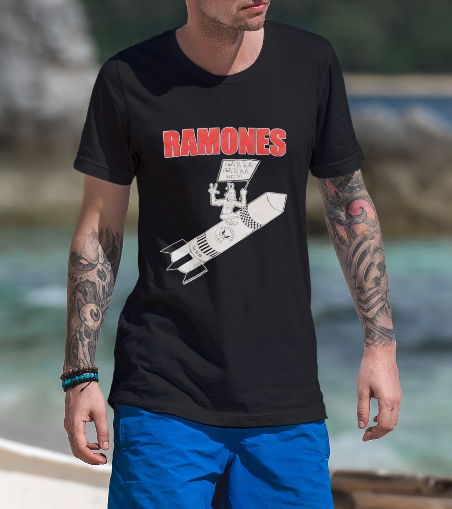 Ramones Gabba Gabba Hey USS Rocket Punk T-Shirt
