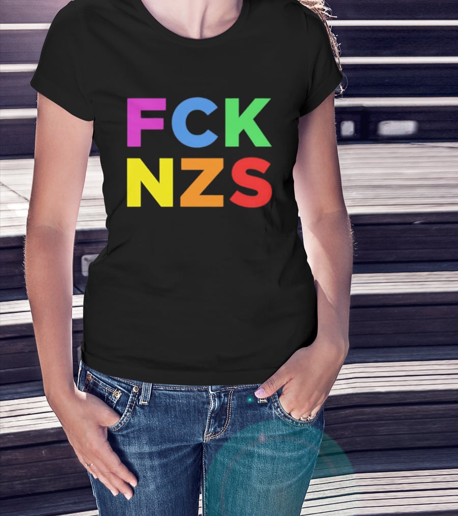 FCK NZS Rainbow Bold Block Letters T-Shirt