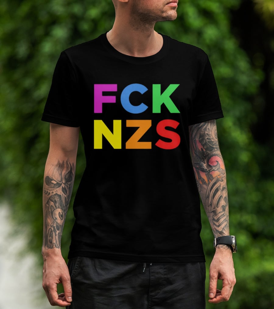 FCK NZS Rainbow Bold Block Letters T-Shirt