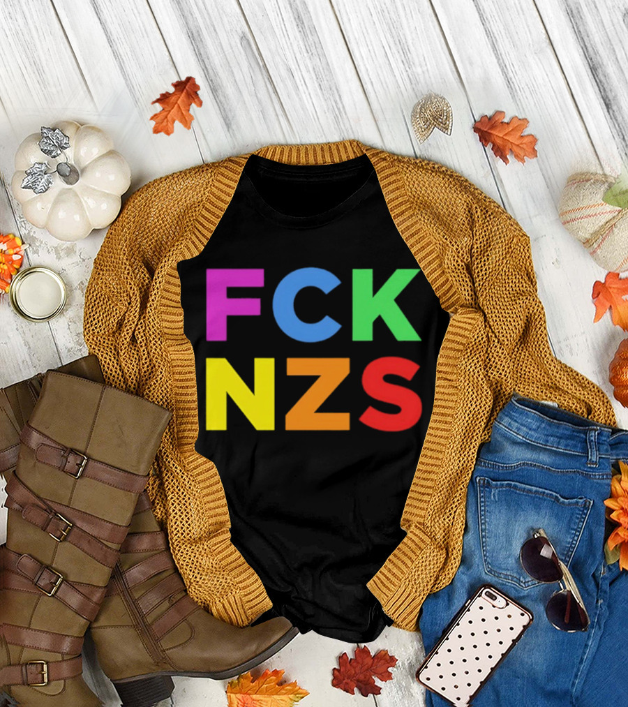 FCK NZS Rainbow Bold Block Letters T-Shirt