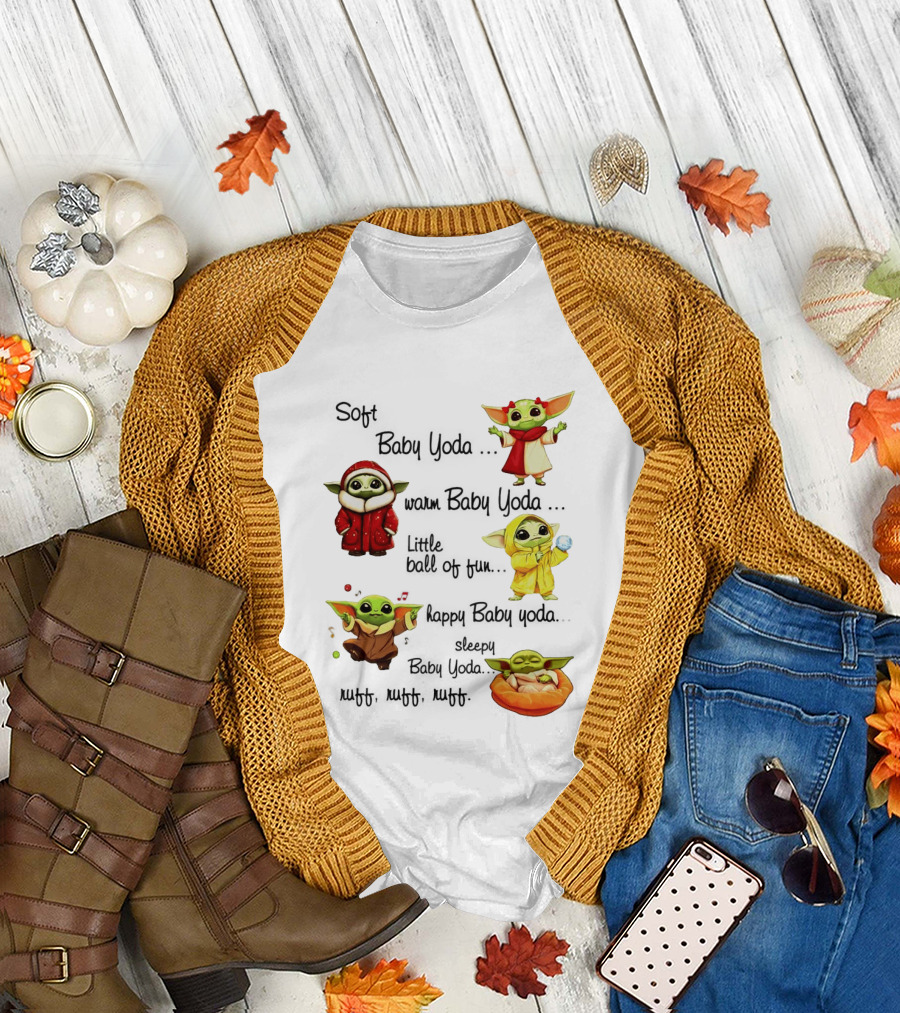 Soft Baby Yoda Warm Happy Little Ball of Fun Baby Yoda T-Shirt