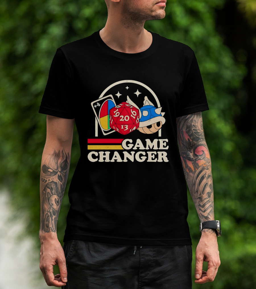 Game Changer Uno Card Dungeons And Dragons Mario Kart Blue Shell T-Shirt