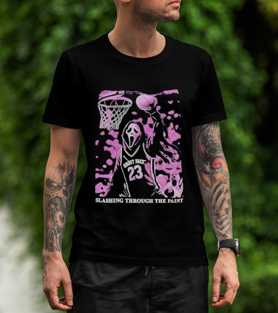 Scream Number 23 Basketball Paint Brush Drip T-Shirt