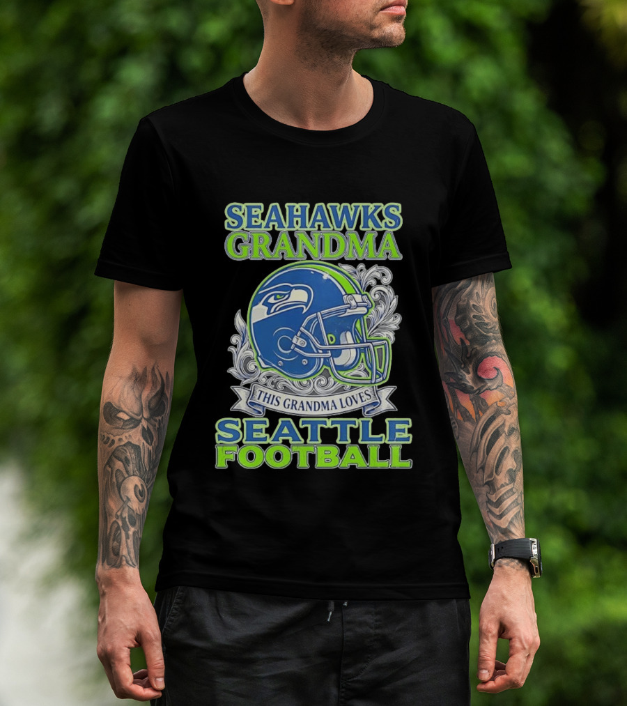 Seahawks Grandma Loves Seattle Football Helmet Seahawks Grandma T-Shirt