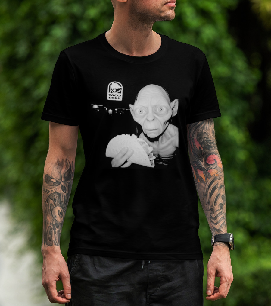 Gollum Taco Bell Mashup Middle Earth Eats Fast Food Iconic Fusion T-Shirt