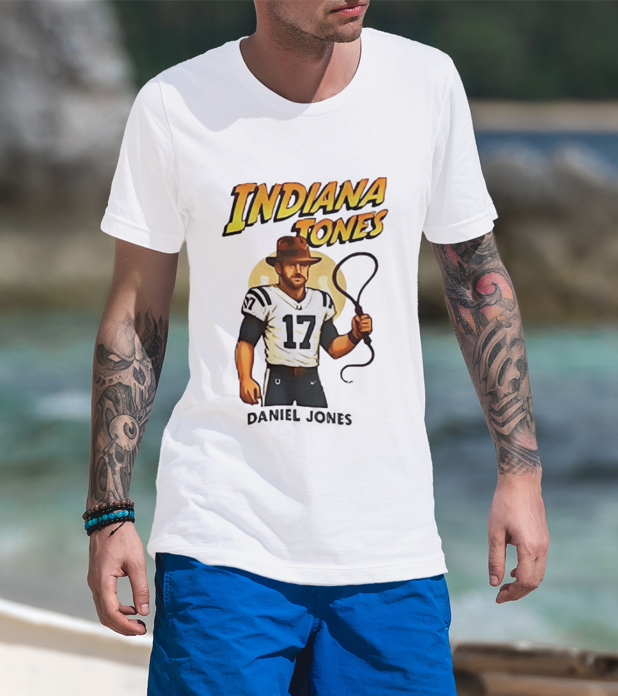 Daniel Jones Indiana Tones 17 Football Adventure T-Shirt