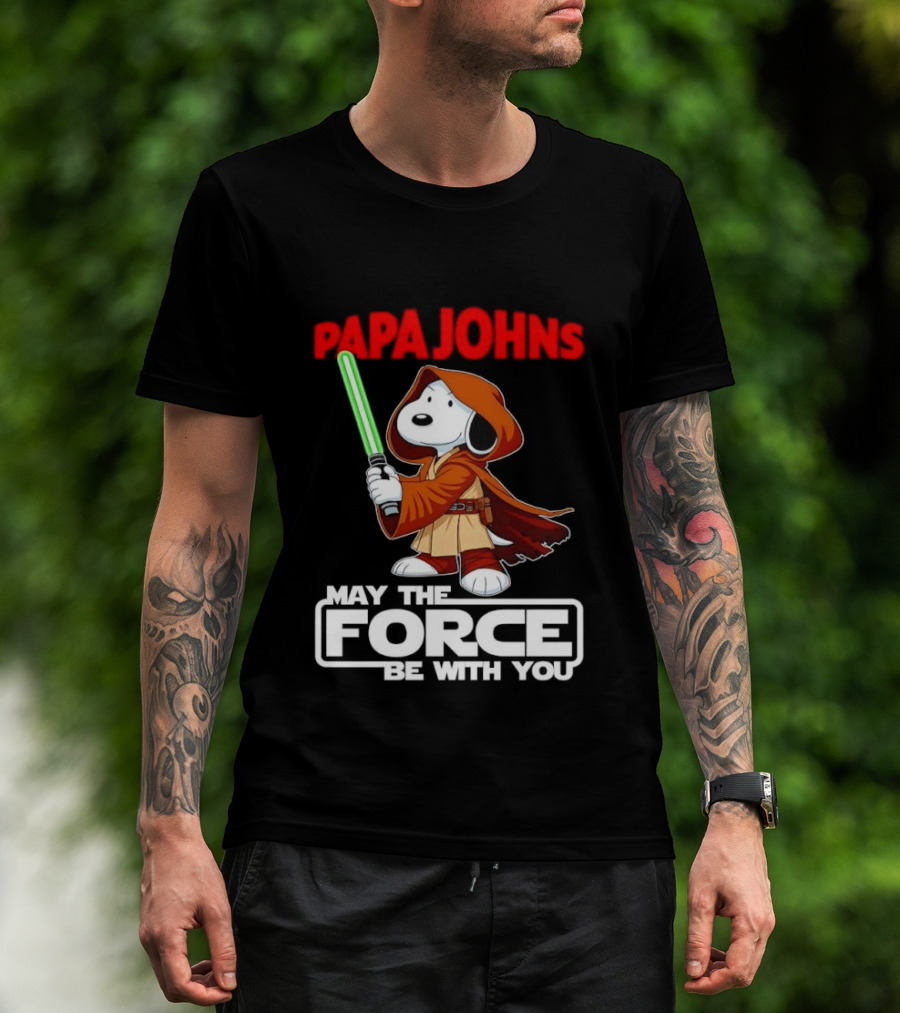 Snoopy Jedi Papa Johns May The Force Be With You Pizza Fan Favorite T-Shirt