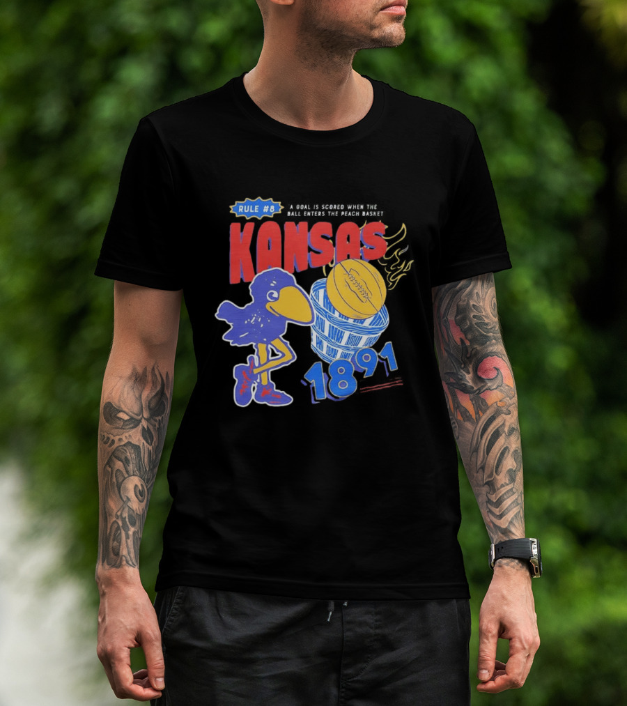 Rule #8 Kansas Jayhawks Basketball 1891 Big Jay T-Shirt