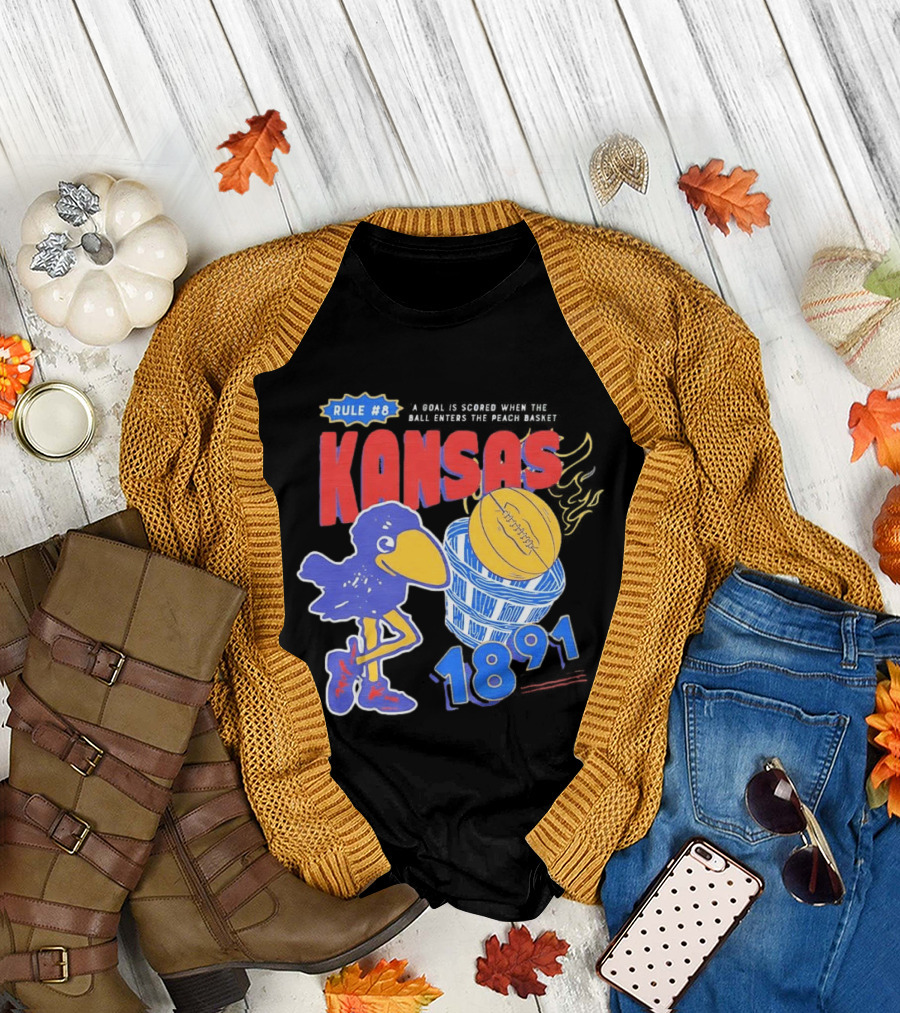 Rule #8 Kansas Jayhawks Basketball 1891 Big Jay T-Shirt