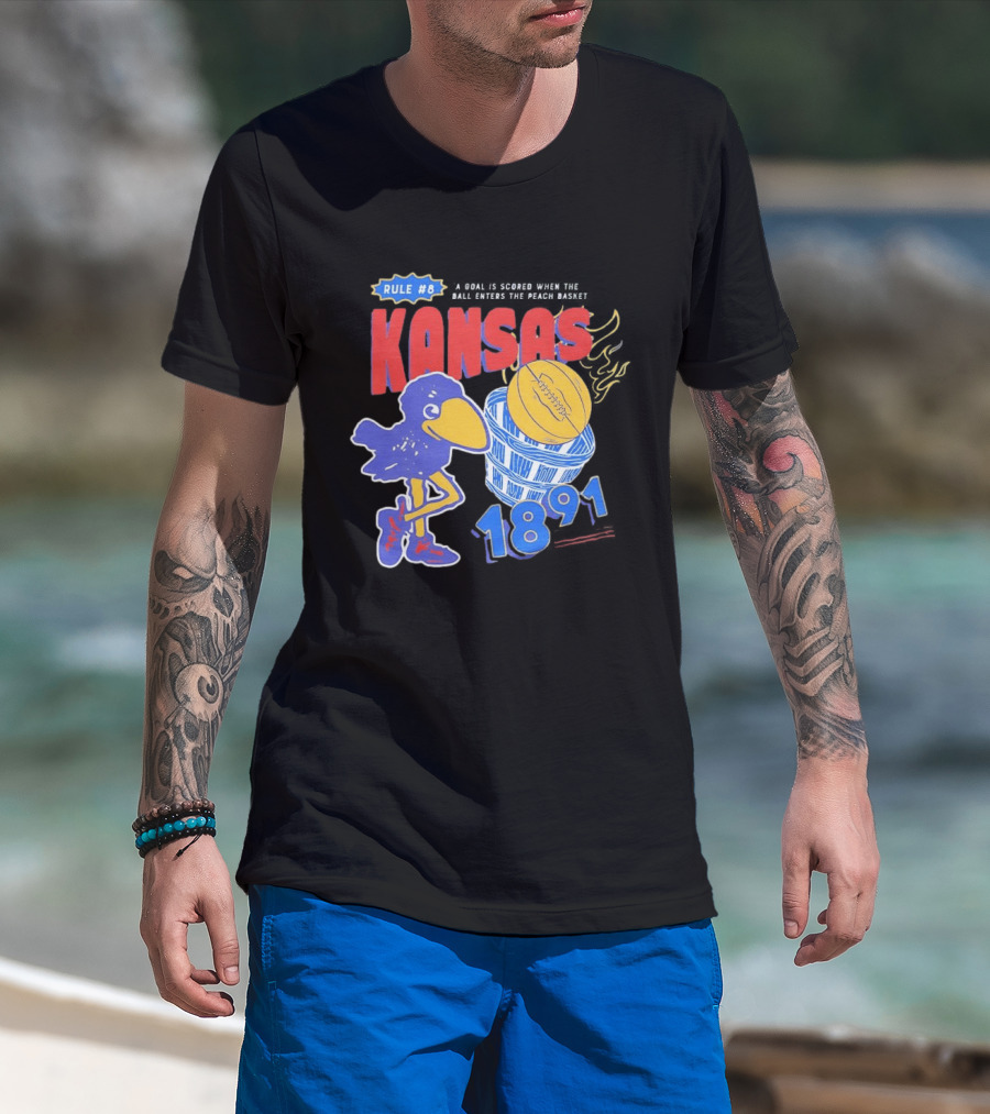 Rule #8 Kansas Jayhawks Basketball 1891 Big Jay T-Shirt