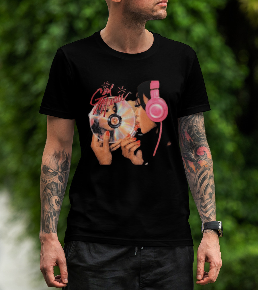 Girl Music Vol 1 EP Cover With Pink Headphones And CD T-Shirt