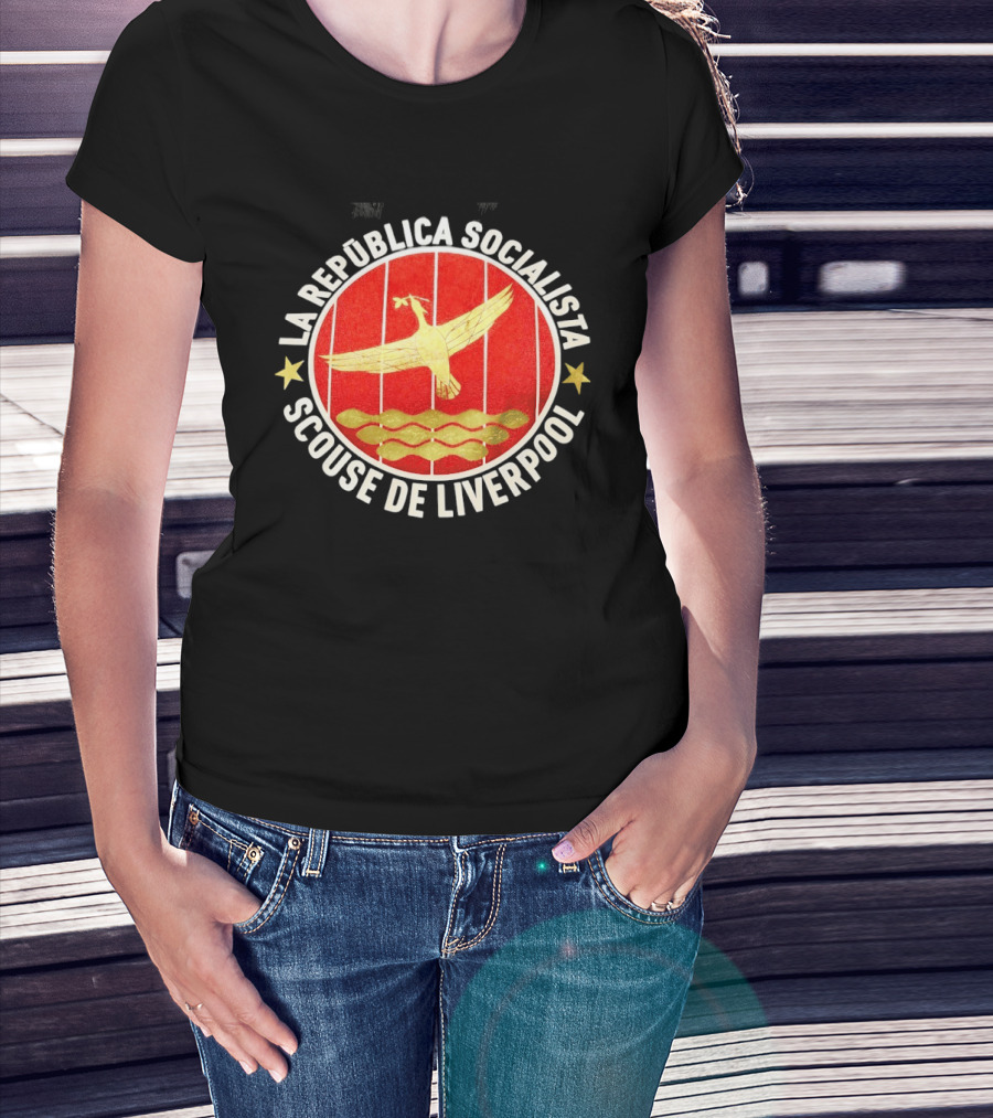 La Republica Socialista Scouse De Liverpool Bird And Waves Star T-Shirt