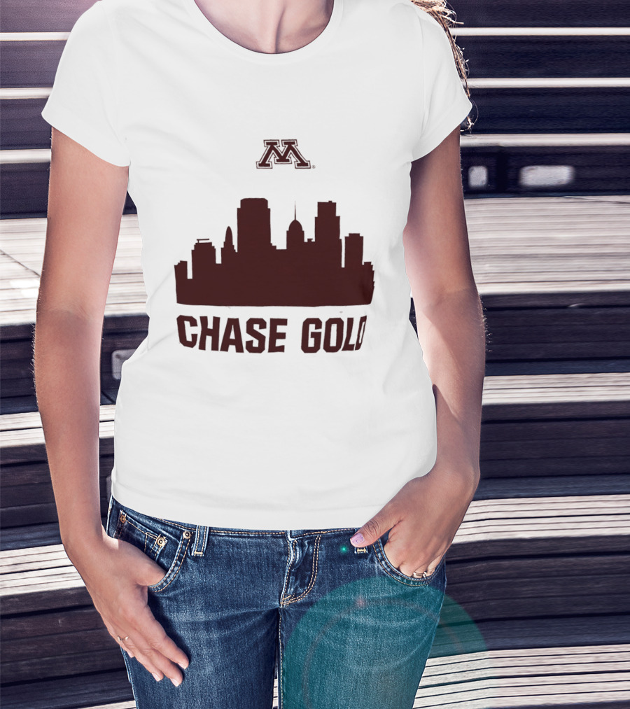 Minnesota Golden Gophers Chase Gold City Skyline T-Shirt