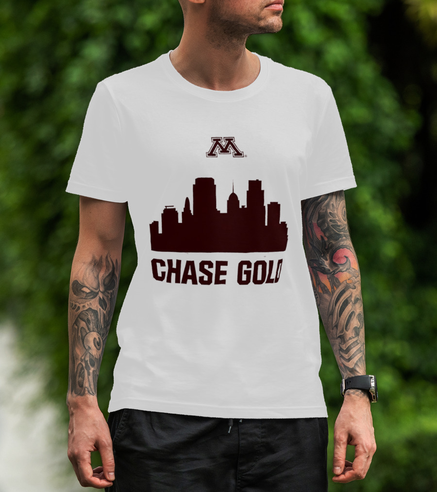 Minnesota Golden Gophers Chase Gold City Skyline T-Shirt