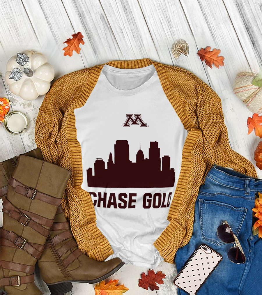 Minnesota Golden Gophers Chase Gold City Skyline T-Shirt