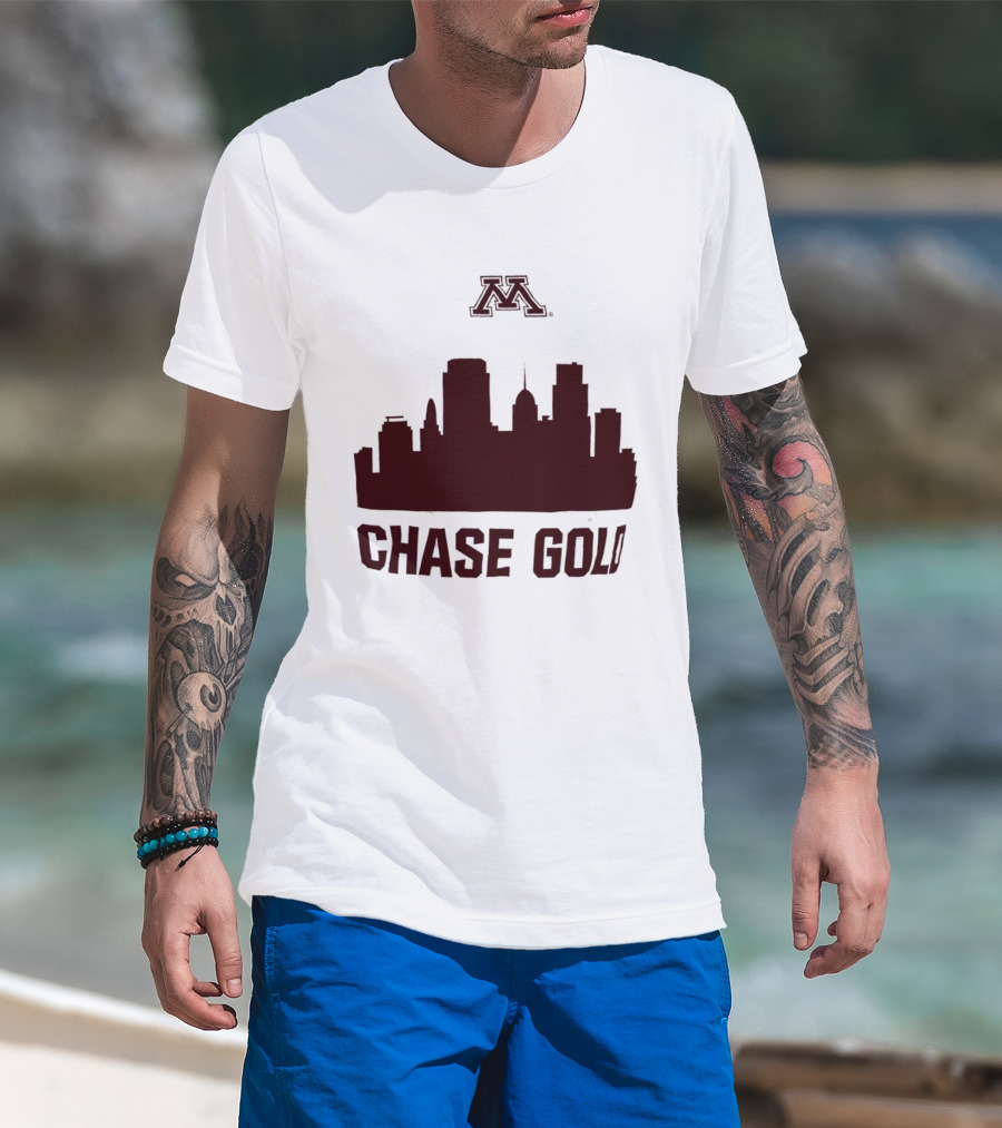 Minnesota Golden Gophers Chase Gold City Skyline T-Shirt