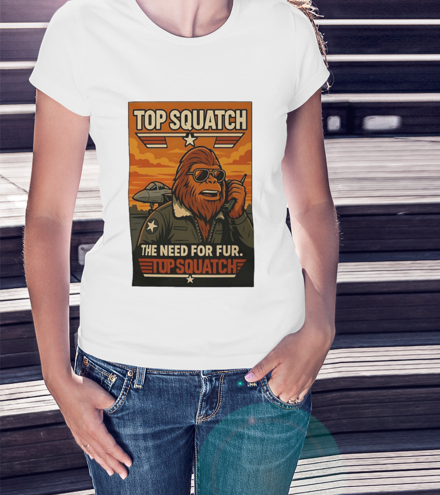Top Squatch The Need For Fur Top Squatch Aviation T-Shirt