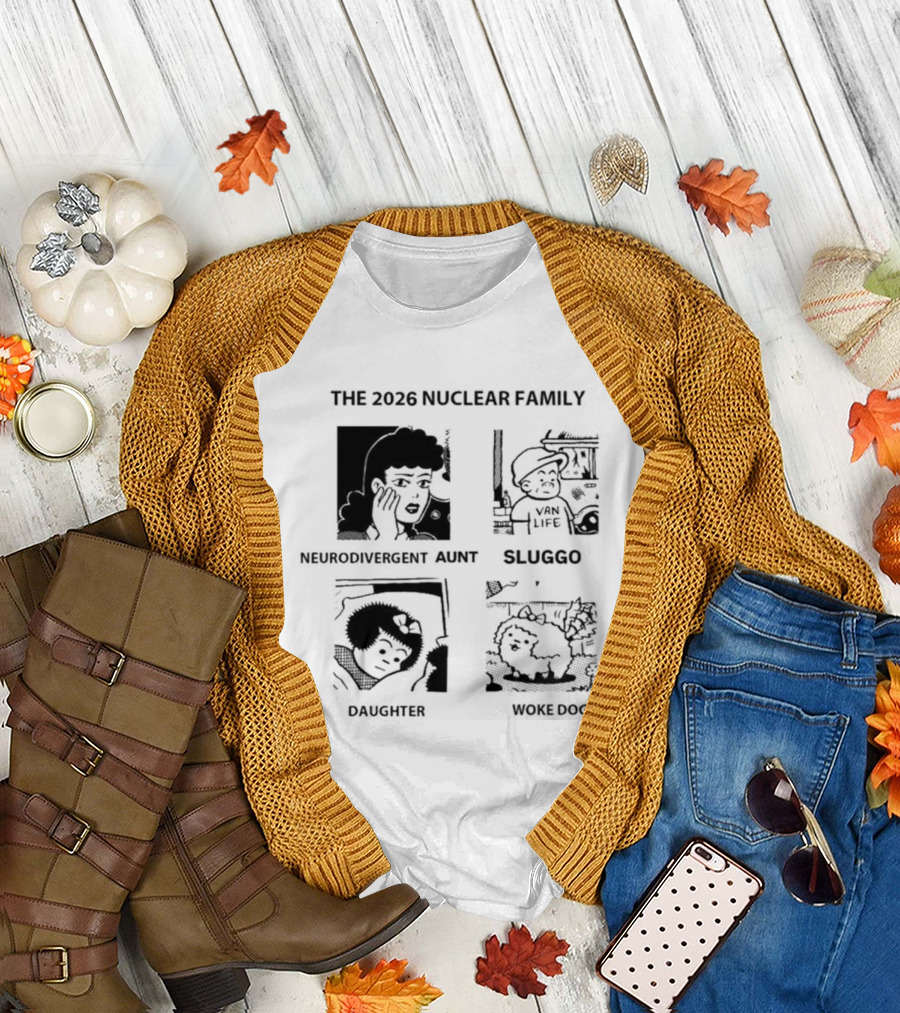 The 2026 Nuclear Family Sluggo Husband Wife Son Daughter T-Shirt