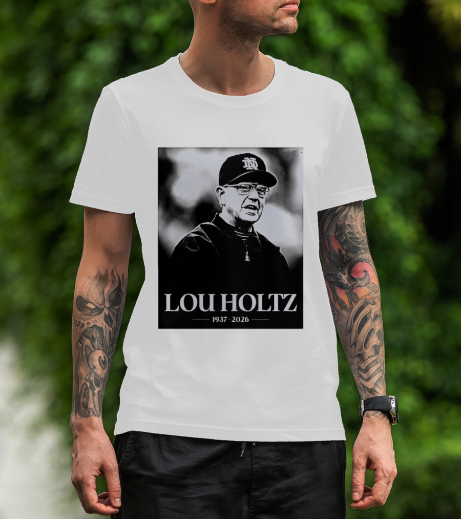 Lou Holtz 1937 2026 Notre Dame Coach Memorial T-Shirt
