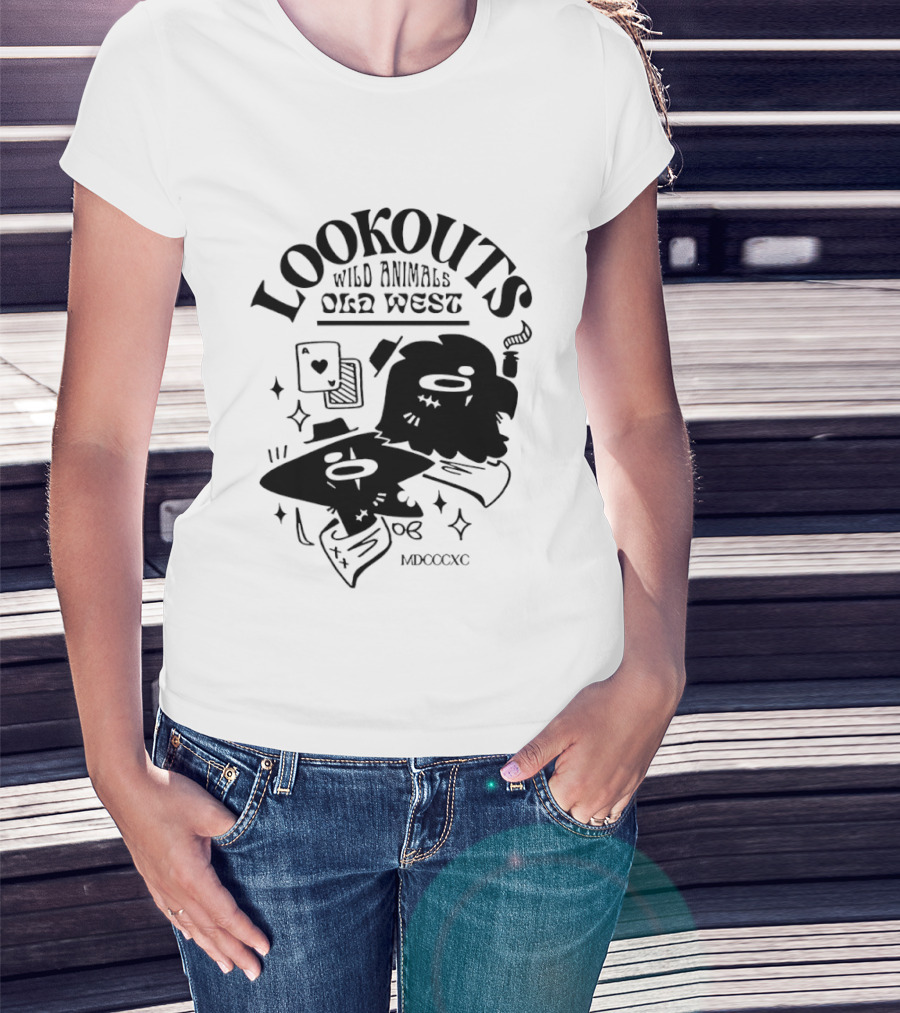 Lookouts Wild Animals Old West Card Game MDCCCXC T-Shirt