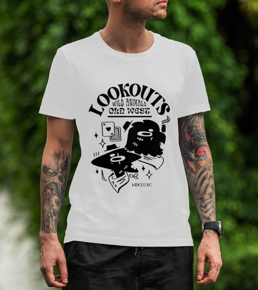 Lookouts Wild Animals Old West Card Game MDCCCXC T-Shirt