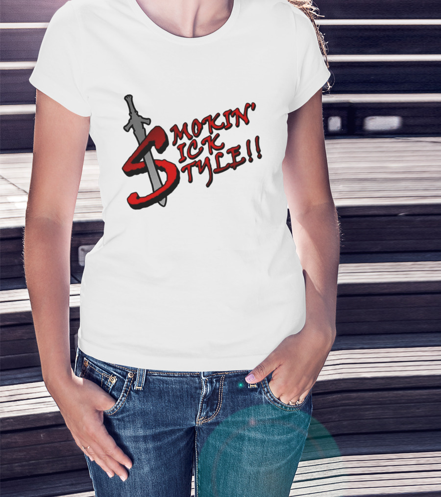 Smokin Sick Style Sword Motif T-Shirt