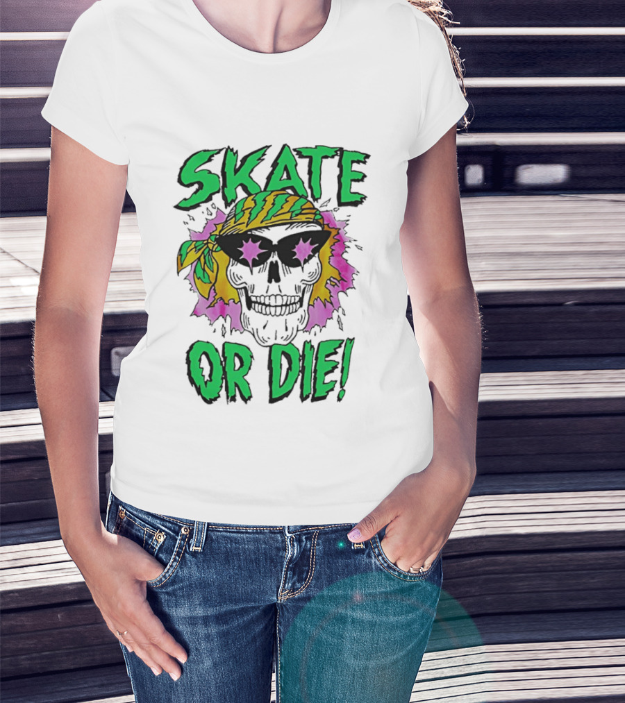 Stranger Things Season 4 Skate Or Die Skull Bandana Sunglasses T-Shirt